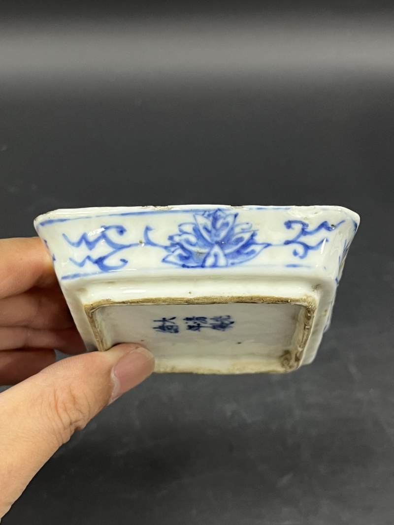 清  青花、孔雀蓝釉、青釉瓷器六件 - 图7