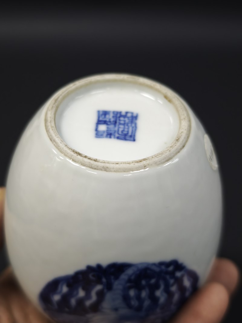 清晚期  青花团凤纹蟠螭尊 - 图13