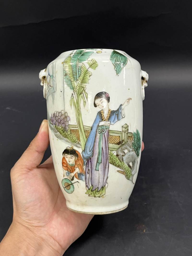 清  粉彩人物纹、花虫纹瓷器五件 - 图27