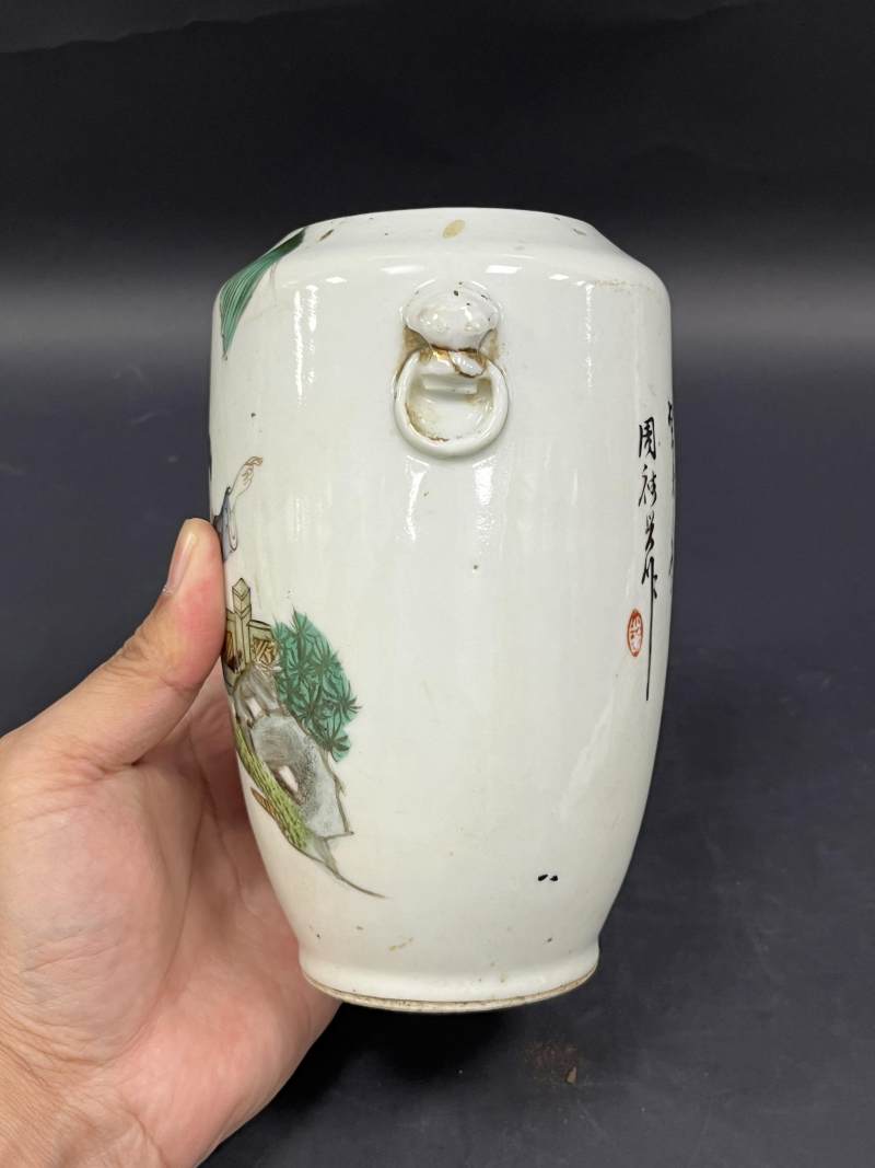 清  粉彩人物纹、花虫纹瓷器五件 - 图28