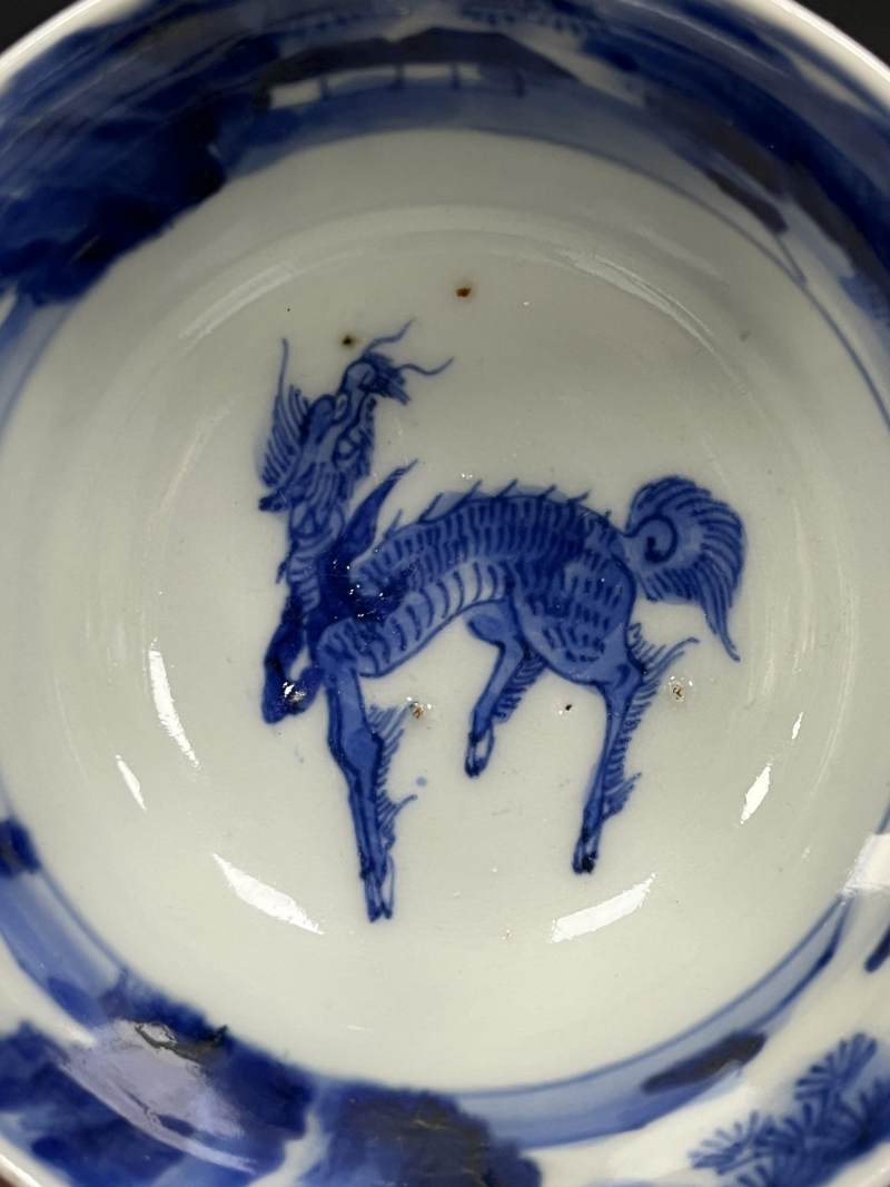 清晚期  青花、青花釉里红、仿钧釉茶碗七件 - 图30