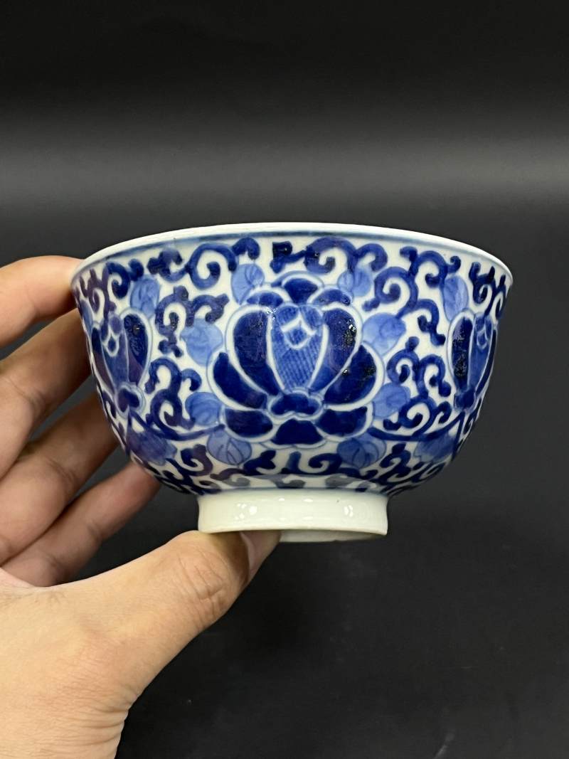 清晚期  青花、青花釉里红、仿钧釉茶碗七件 - 图31