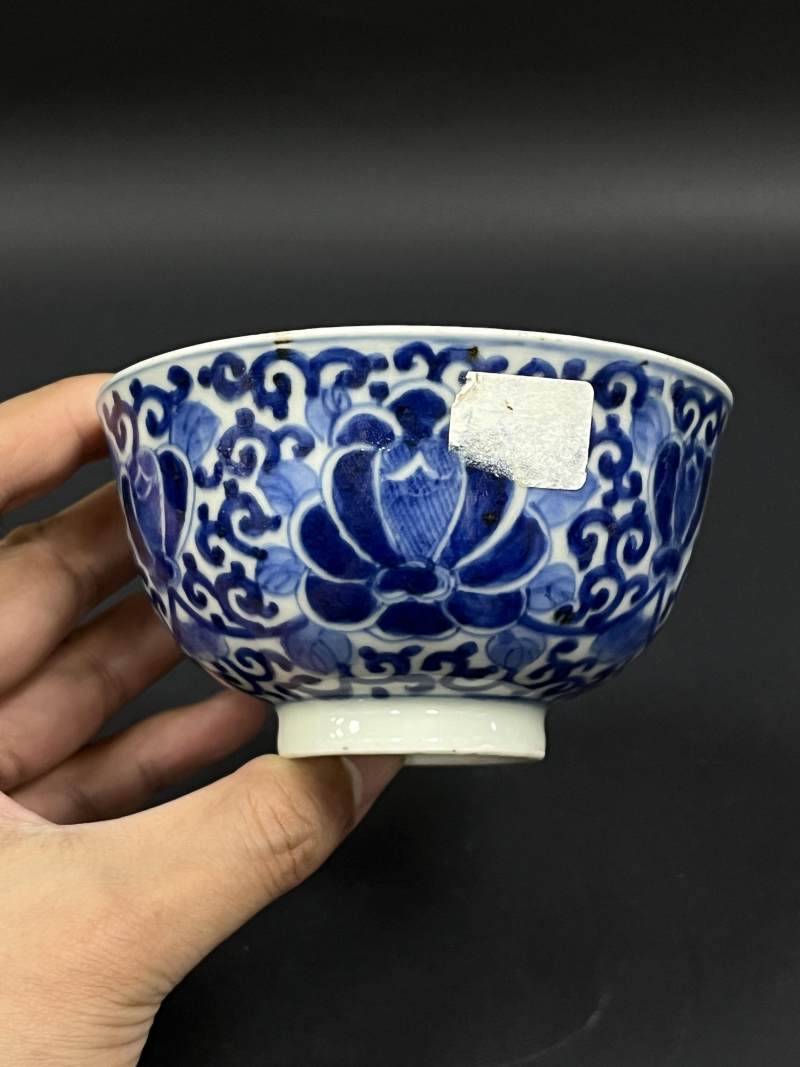 清晚期  青花、青花釉里红、仿钧釉茶碗七件 - 图32
