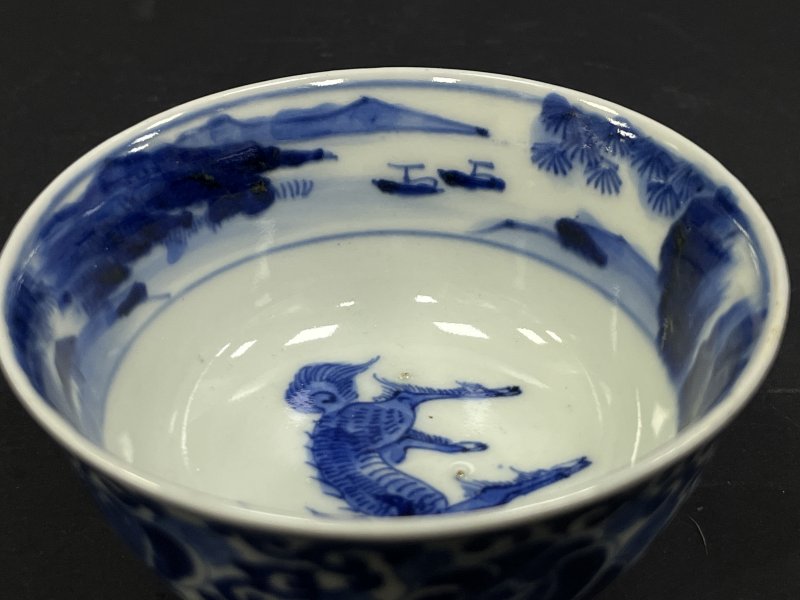 清晚期  青花、青花釉里红、仿钧釉茶碗七件 - 图35