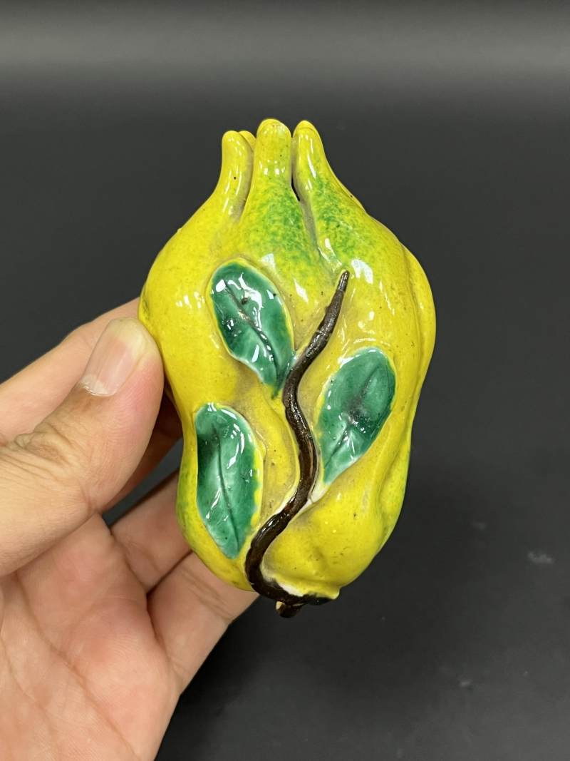 清晚期  粉彩供果一对 - 图7