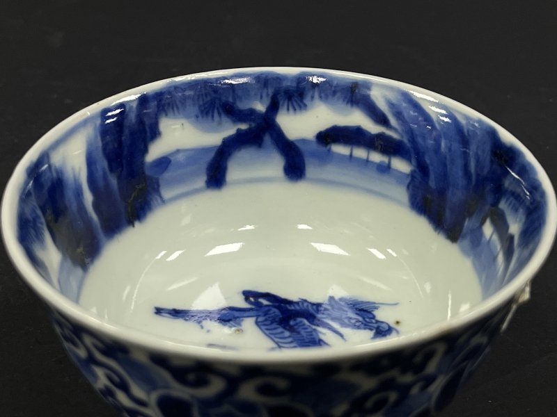 清晚期  青花、青花釉里红、仿钧釉茶碗七件 - 图36