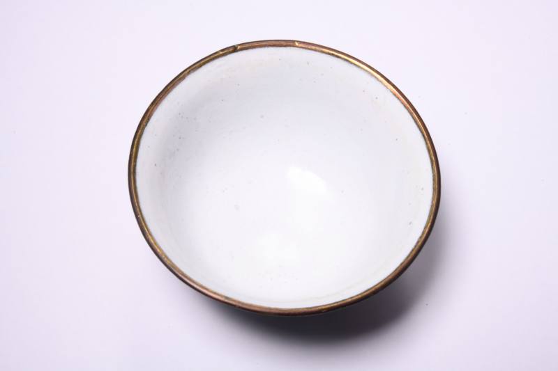 清雍正  铜胎画珐琅锦地开光花卉纹杯 - 图6