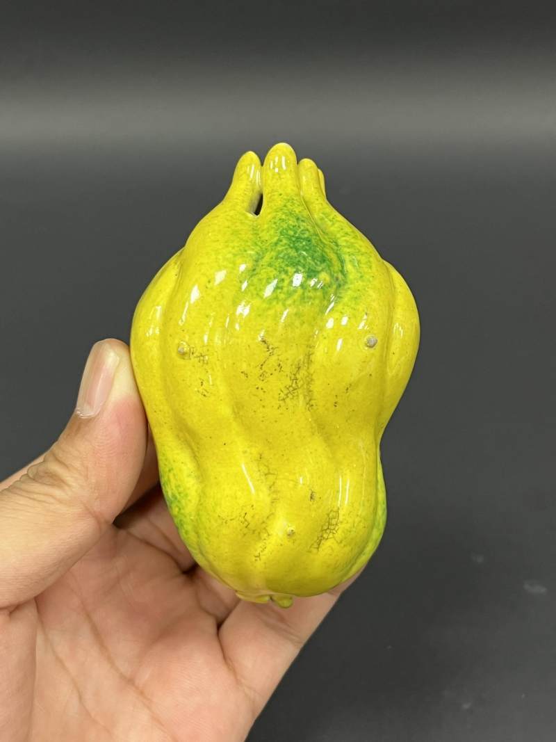 清晚期  粉彩供果一对 - 图8