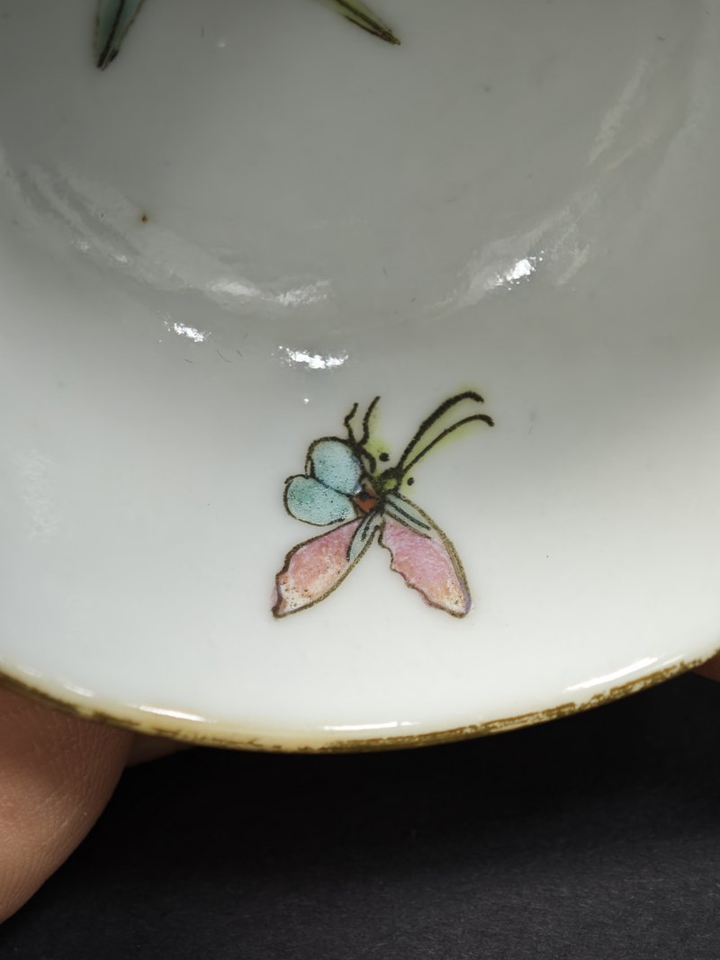 清光绪  粉彩过枝癞瓜纹杯 - 图14