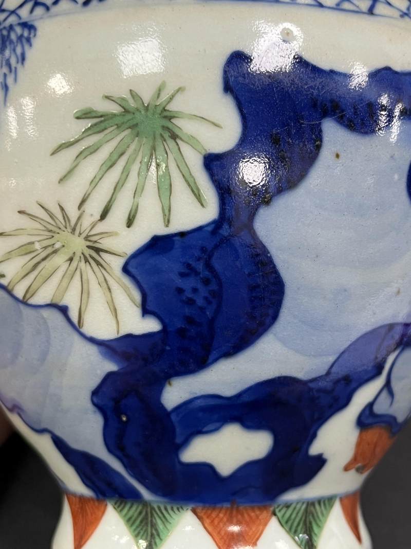 清晚期  青花五彩人物故事图莲子罐两只 - 图25