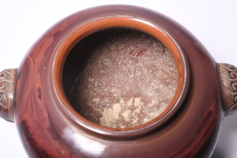 清  料仿玛瑙狮耳炉 - 图6