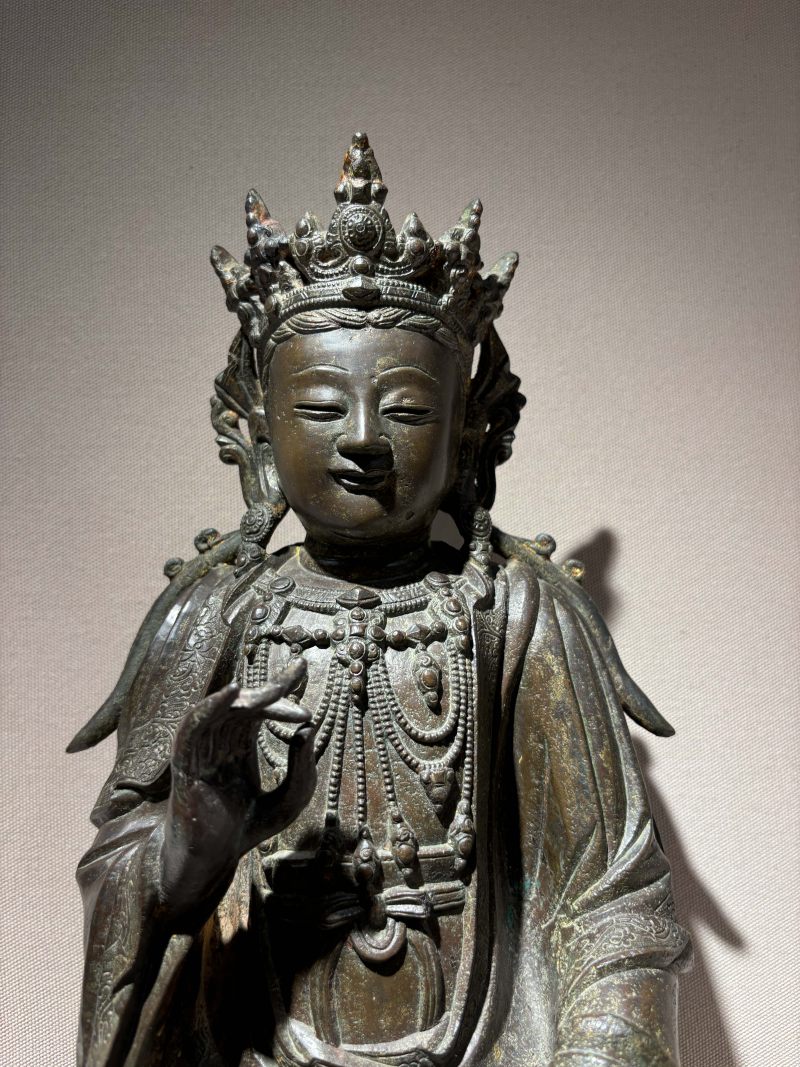 元 铜地藏王菩萨 - 图3