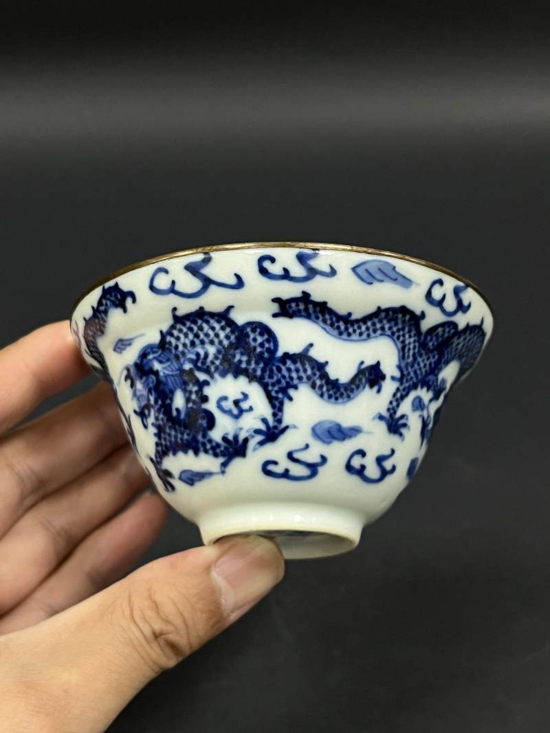 清晚期  青花、青花釉里红、仿钧釉茶碗七件 - 图39