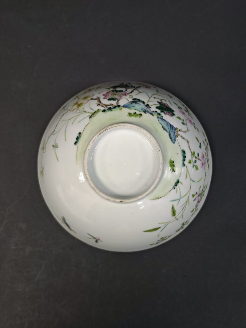 清中期  粉彩花卉纹碗 - 图7