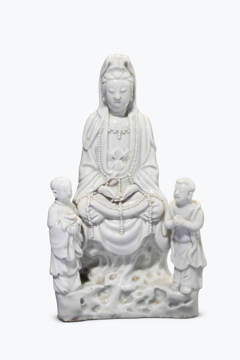 清早期  德化白釉送子观音像