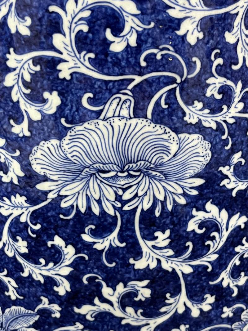 清中期  青花留白缠枝花卉纹大瓶 - 图7