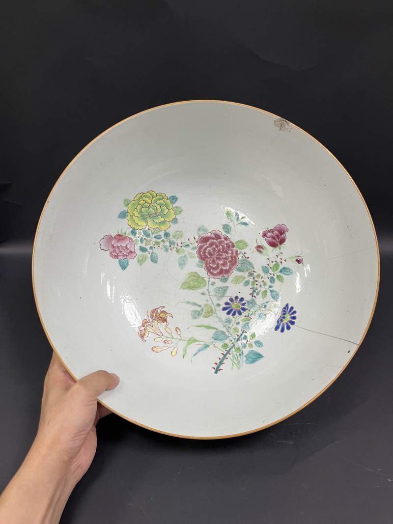 清雍正  粉彩花鸟纹大碗 - 图2