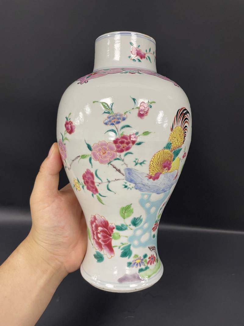 清雍正  粉彩大吉富贵图梅瓶 - 图2