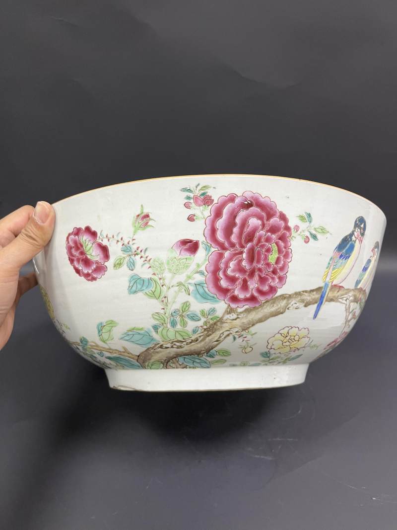 清雍正  粉彩花鸟纹大碗 - 图4
