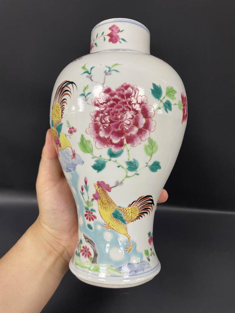 清雍正  粉彩大吉富贵图梅瓶 - 图4
