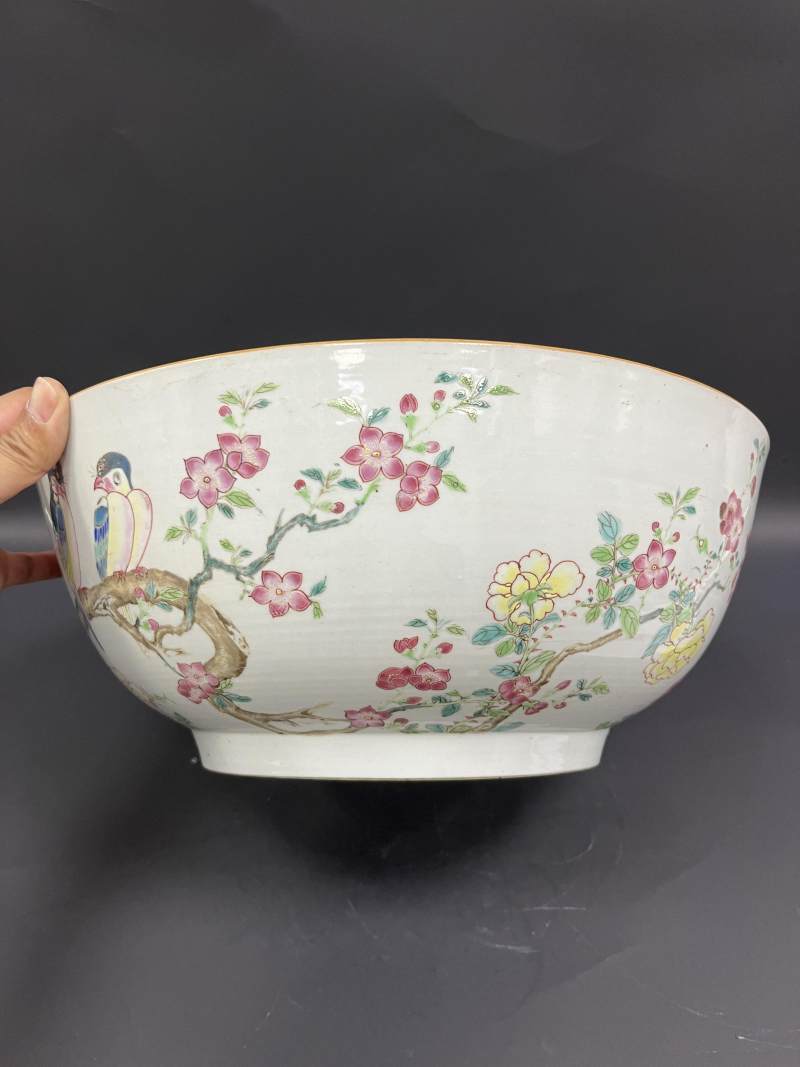 清雍正  粉彩花鸟纹大碗 - 图5