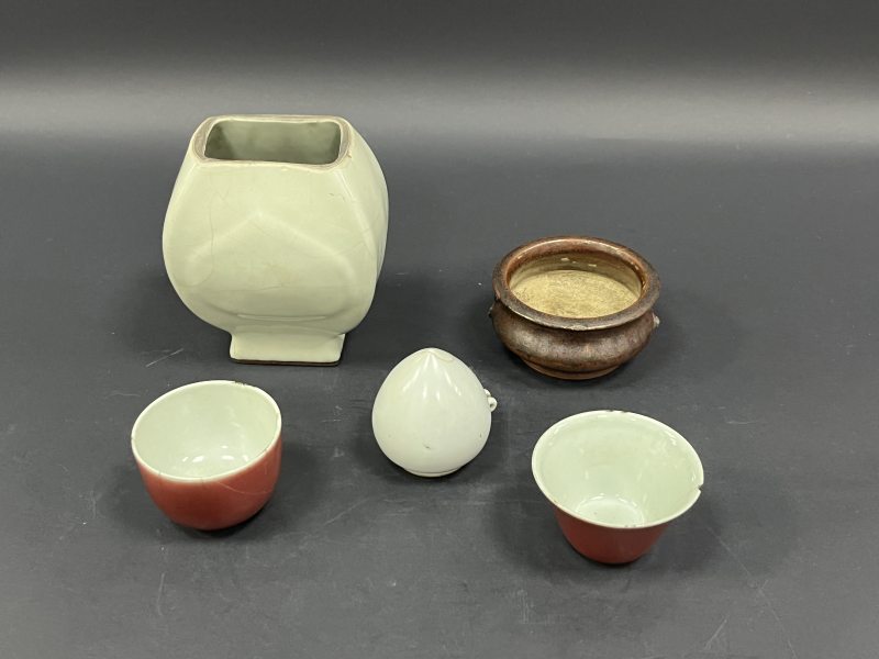 清中期  单色釉瓷器五件 - 图2