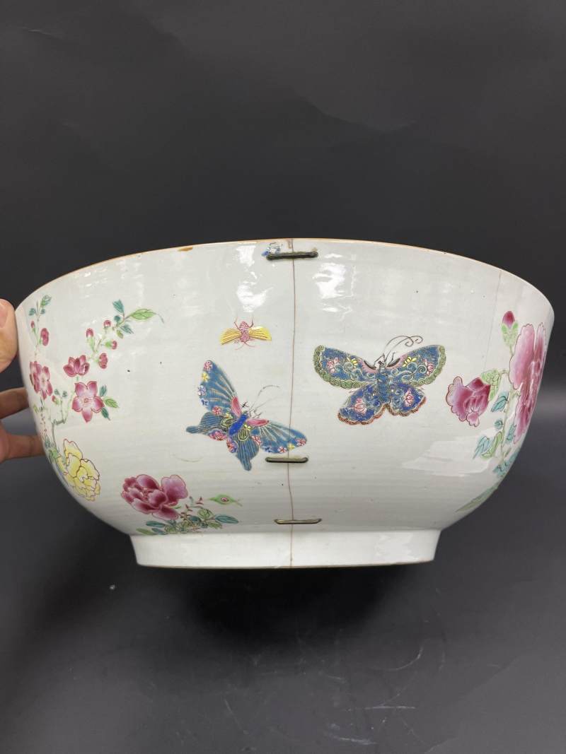 清雍正  粉彩花鸟纹大碗 - 图6