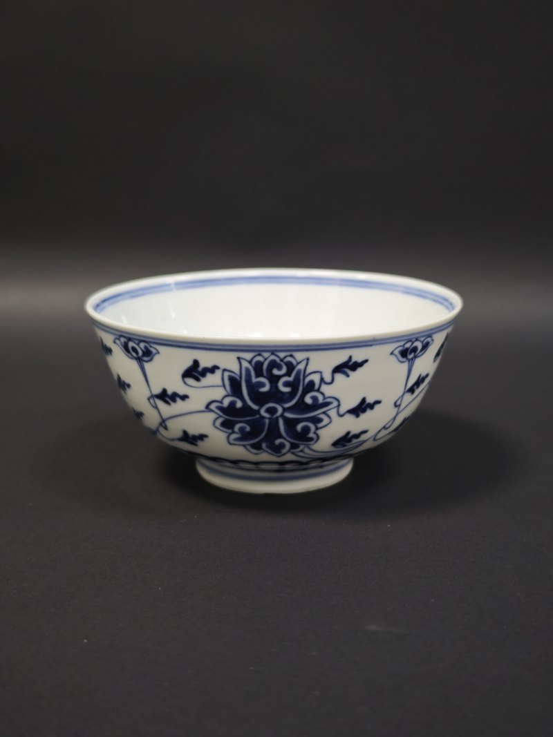 清光绪  青花缠枝莲纹碗 - 图3