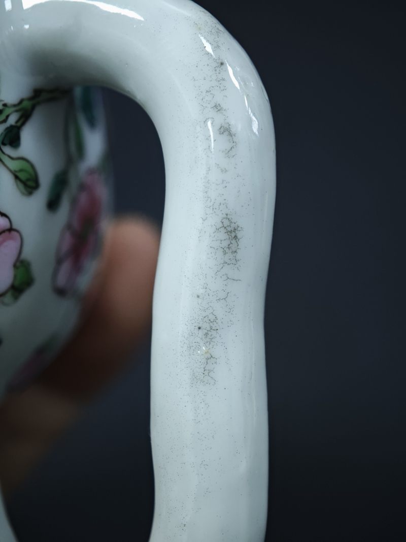 清雍正  粉彩锦地开光芙蓉花卉纹壶 - 图14