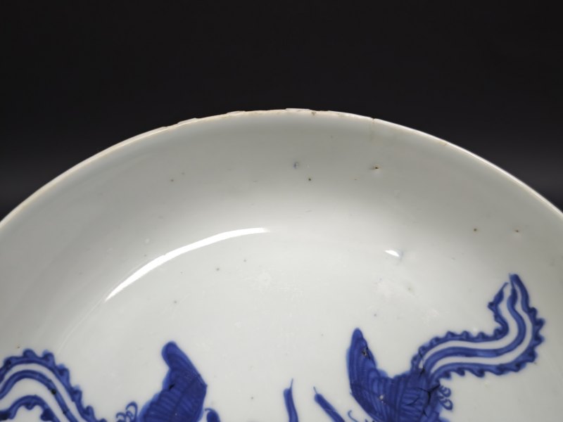 明嘉靖  青花云凤纹盘 - 图5