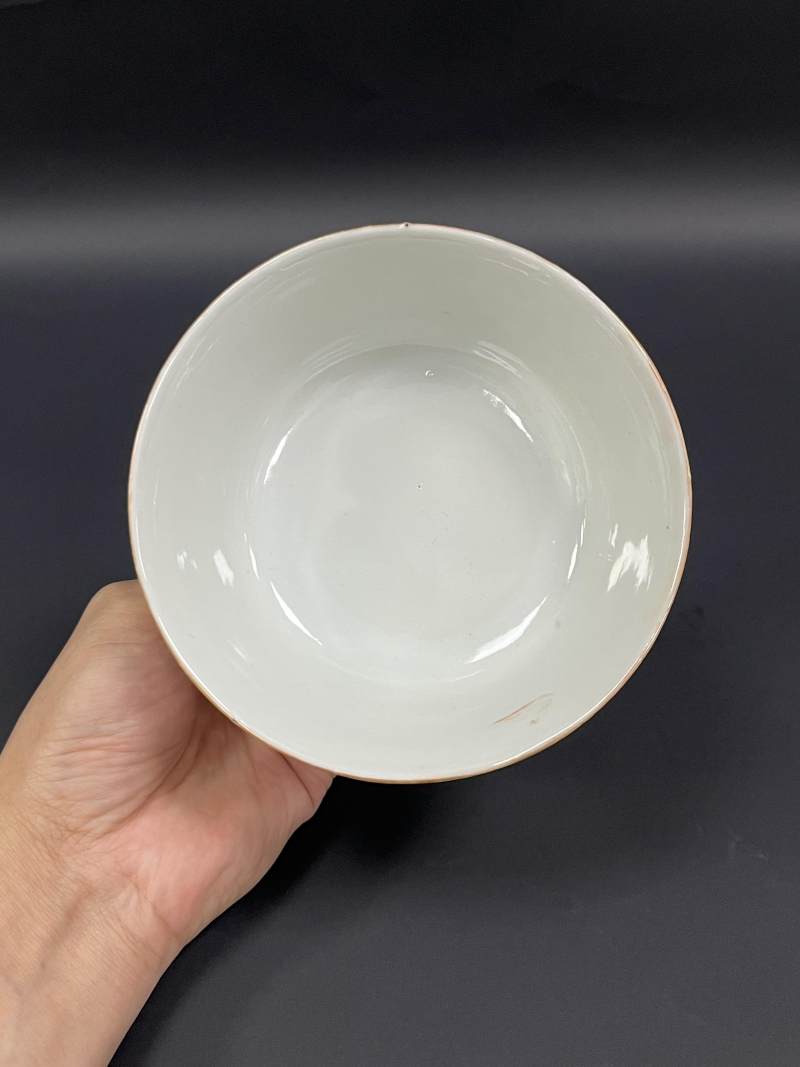 清乾隆  矾红描金花卉纹盖碗一对 - 图5