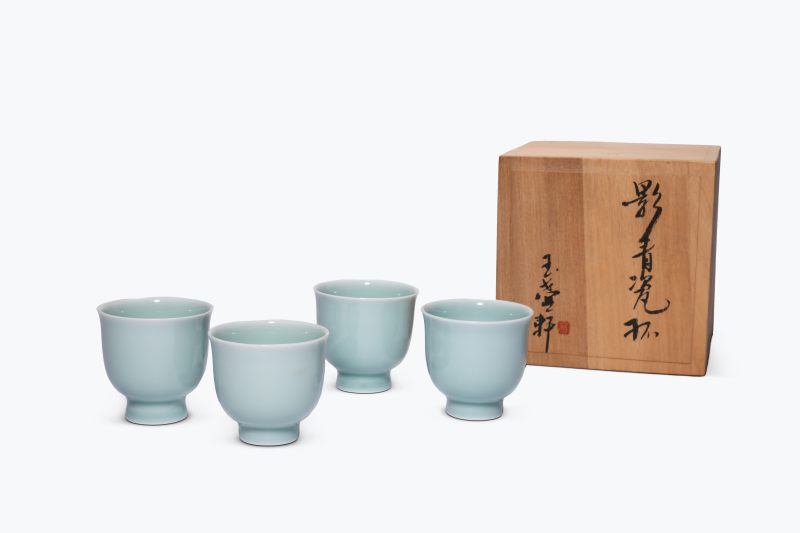 当代  高振宇制铃铛式影青瓷杯组4件