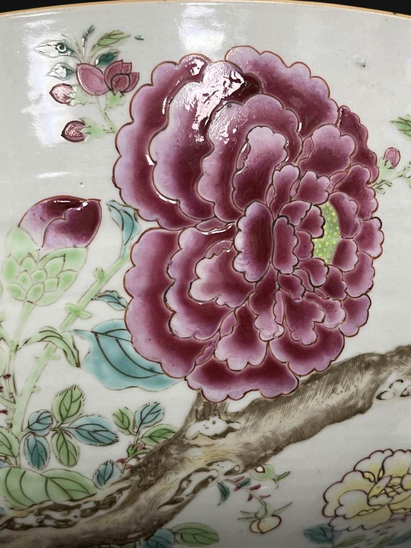 清雍正  粉彩花鸟纹大碗 - 图12