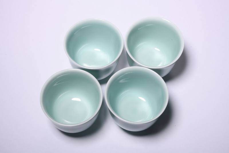 当代  高振宇制铃铛式影青瓷杯组4件 - 图4