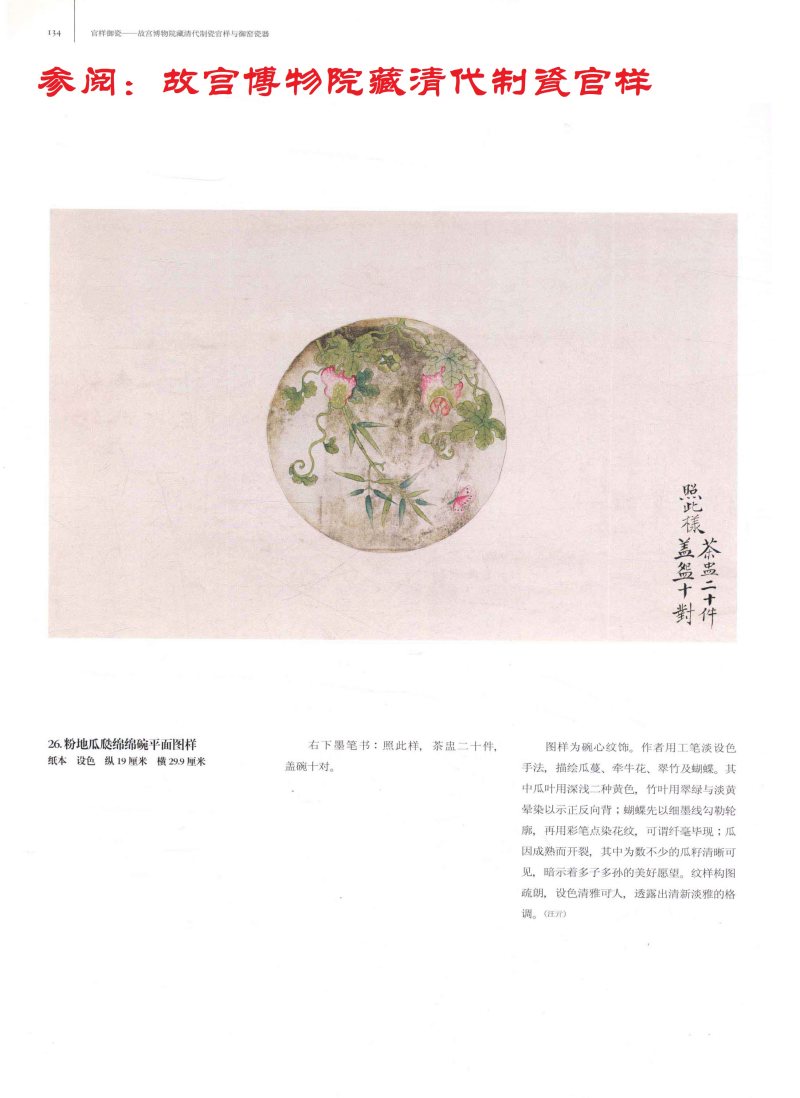 清光绪  粉彩过枝癞瓜纹盘 - 图16