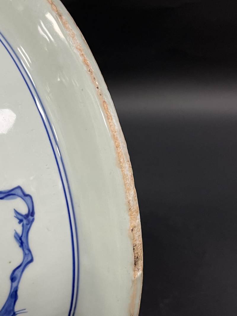 明晚期  青花博古清供图折沿盆 - 图9