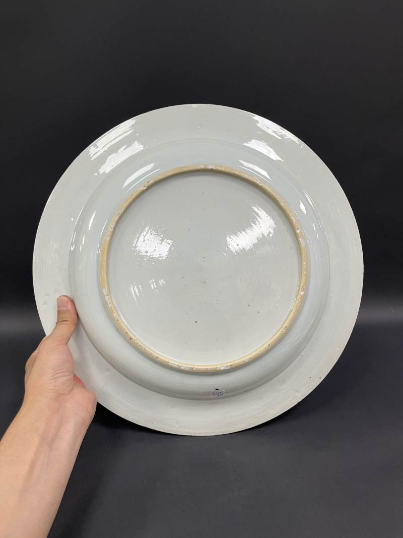 清雍正  粉彩花鸟纹折沿大盘 - 图6