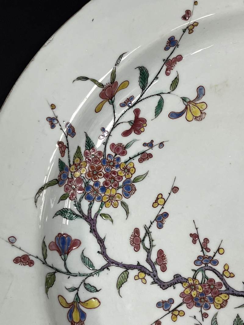 清雍正  粉彩花鸟纹折沿大盘 - 图8