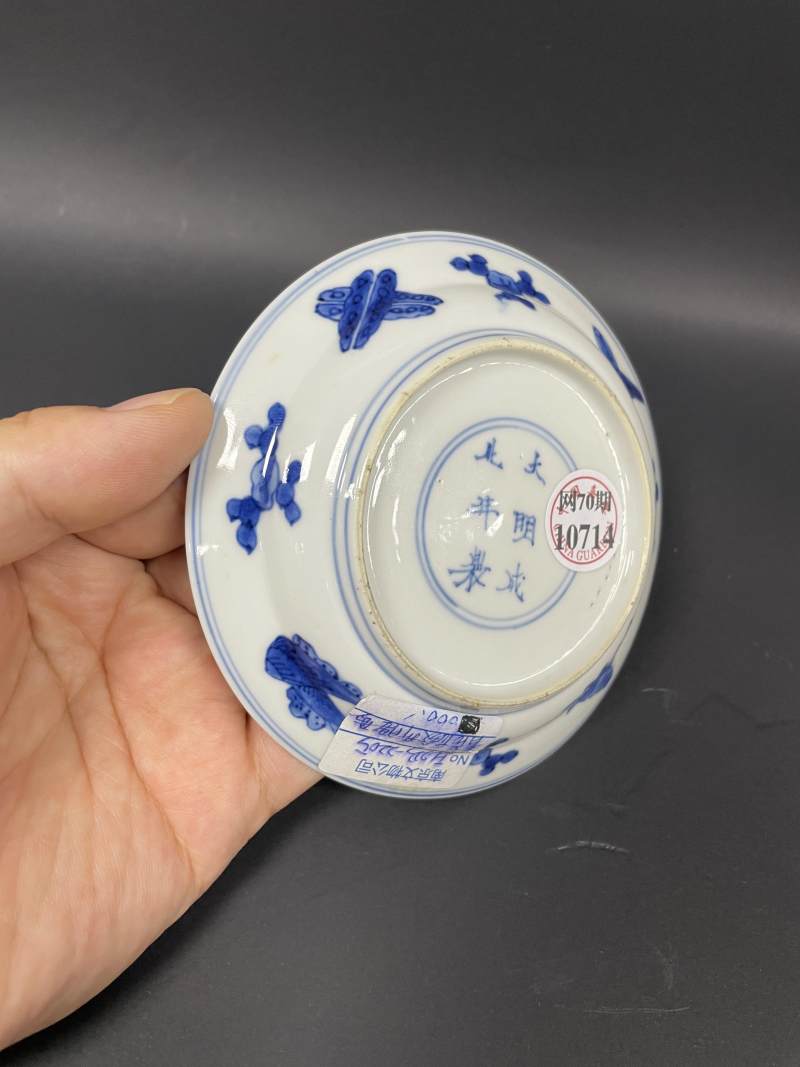清康熙  青花云龙纹折沿小盘 - 图10