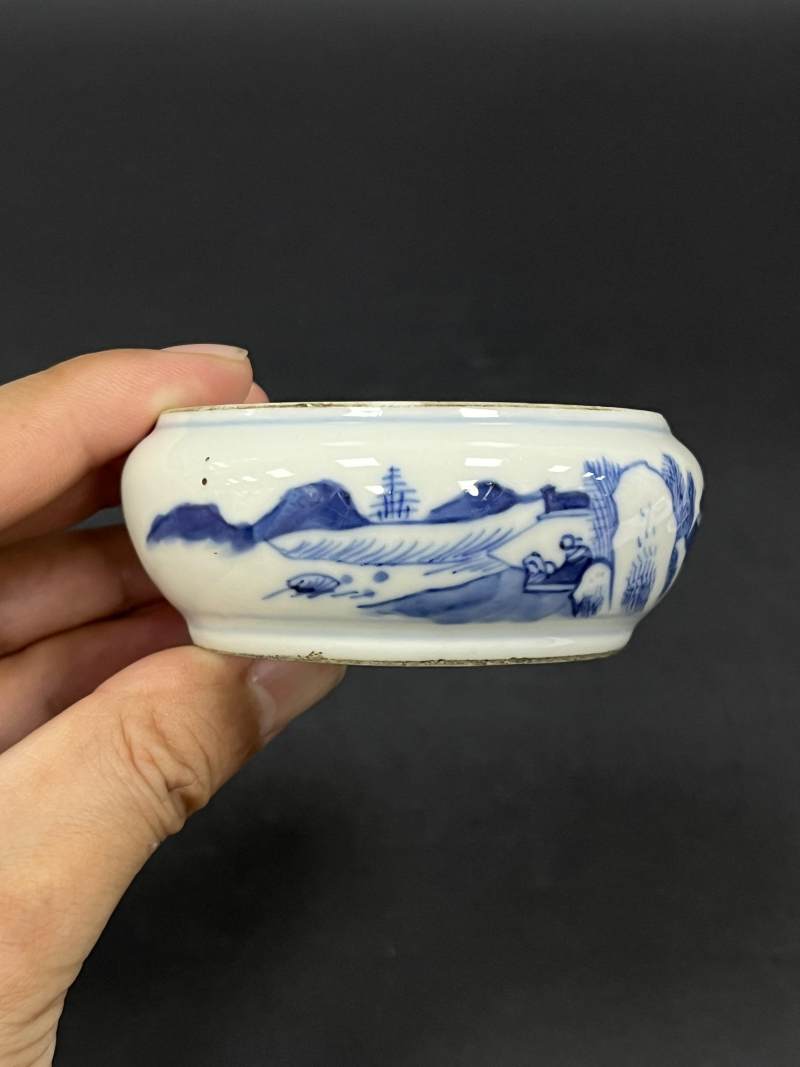 清  青花、仿哥釉青花、青釉瓷器四件 - 图15