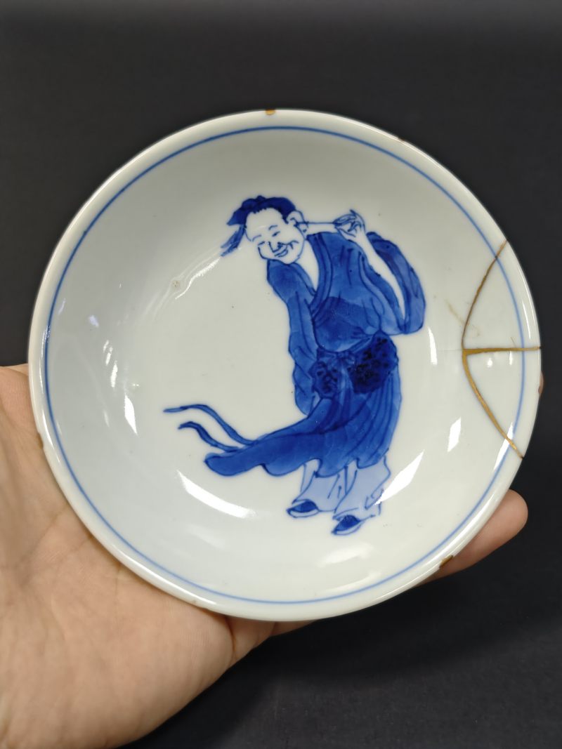 明末清初  青花人物纹盘一对 - 图5
