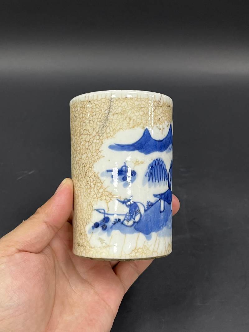 清  青花、仿哥釉青花、青釉瓷器四件 - 图23