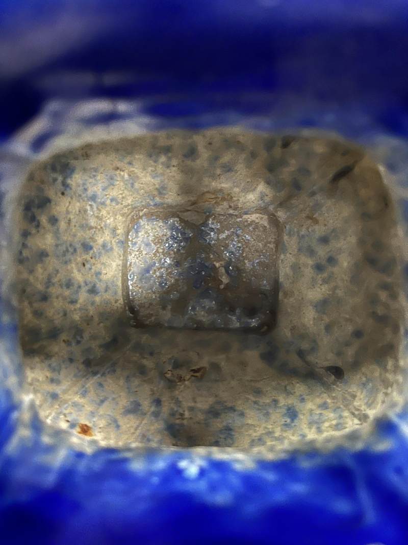 清晚期  蓝釉描金云龙纹贯耳瓶 - 图7