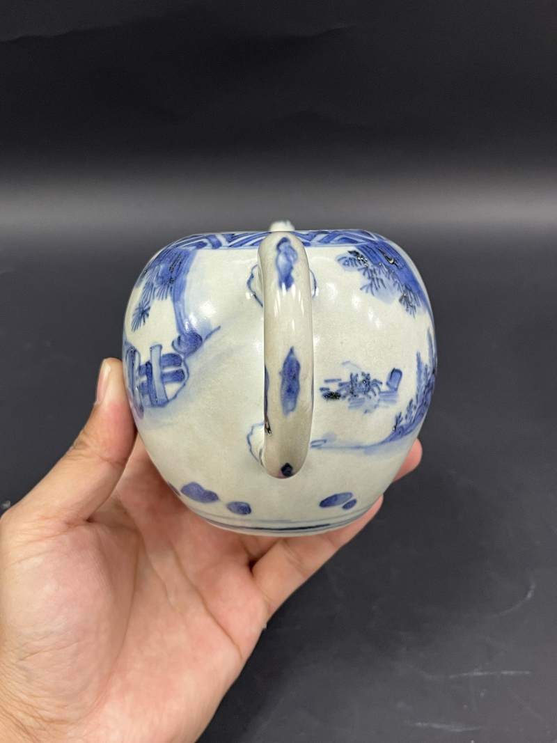 明晚期、清雍正  粉彩花卉纹壶、青花人物纹壶各一件 - 图17