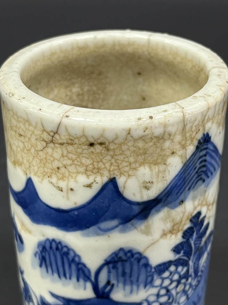 清  青花、仿哥釉青花、青釉瓷器四件 - 图31