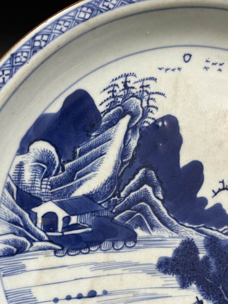清乾隆  青花寒江独钓图盘 - 图9