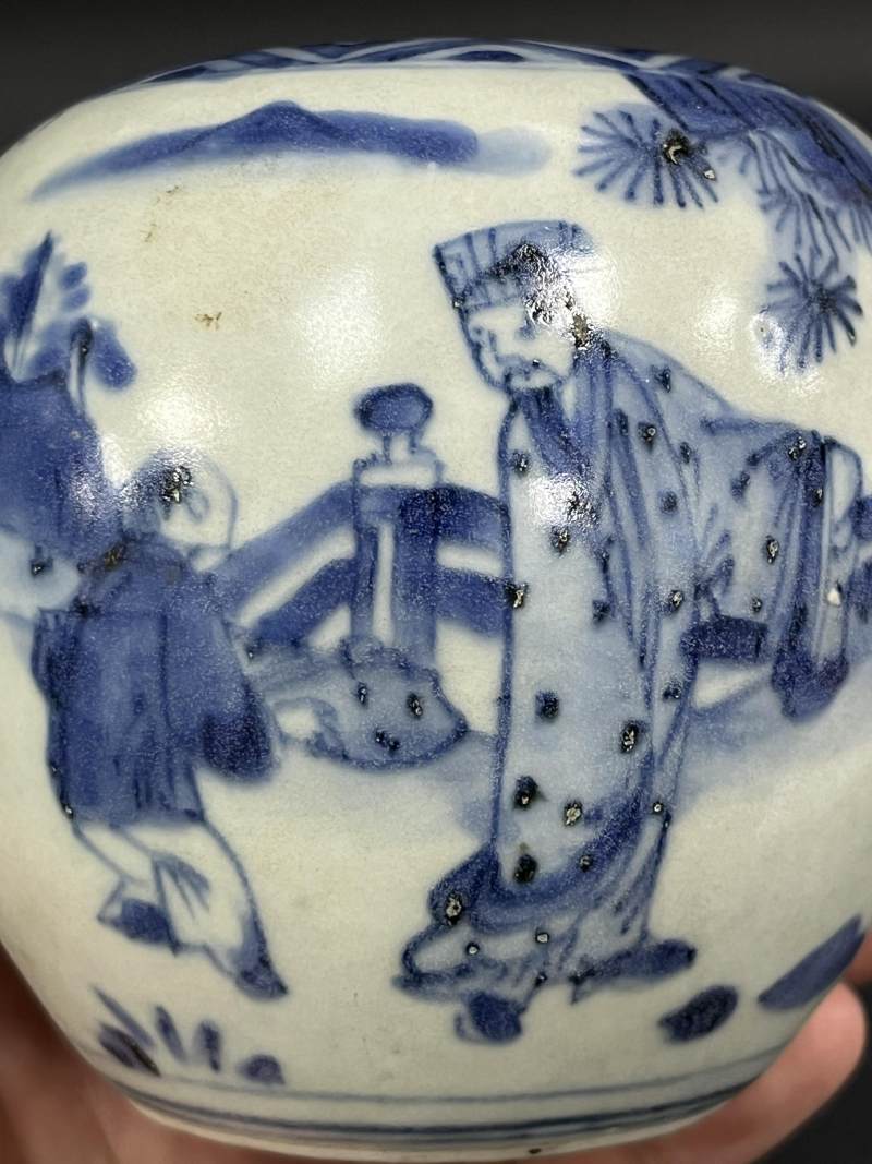 明晚期、清雍正  粉彩花卉纹壶、青花人物纹壶各一件 - 图21