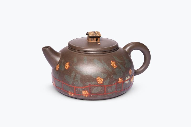 当代  吕尧臣款上人家壶