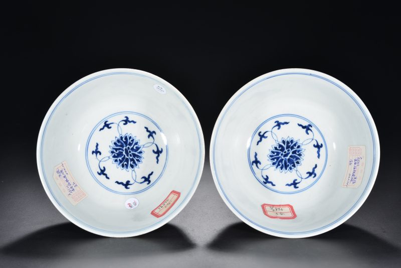 清 青花缠枝莲纹碗（2件） - 图10