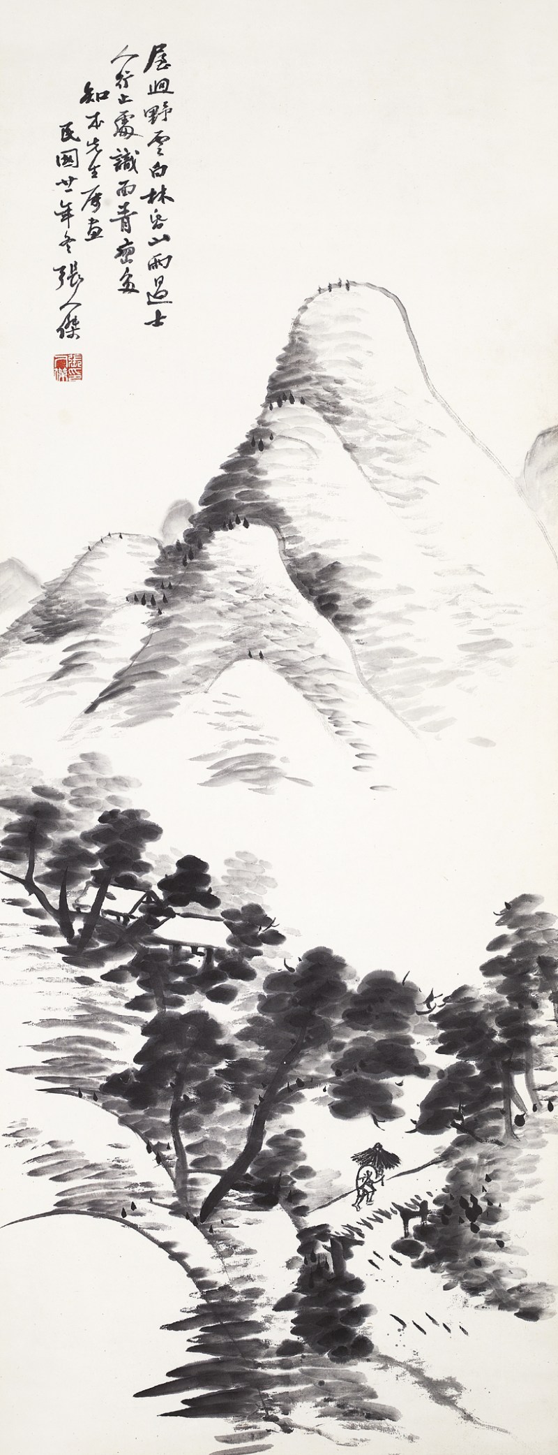 张人杰  山水立轴